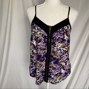 Floral Print Zip Up Tank